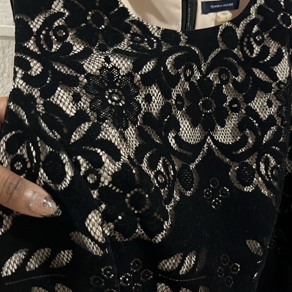 Tommy Hilfiger Women's Velvet Lace Fit & Flare Dress (6, Black) - Picture 7 of 7